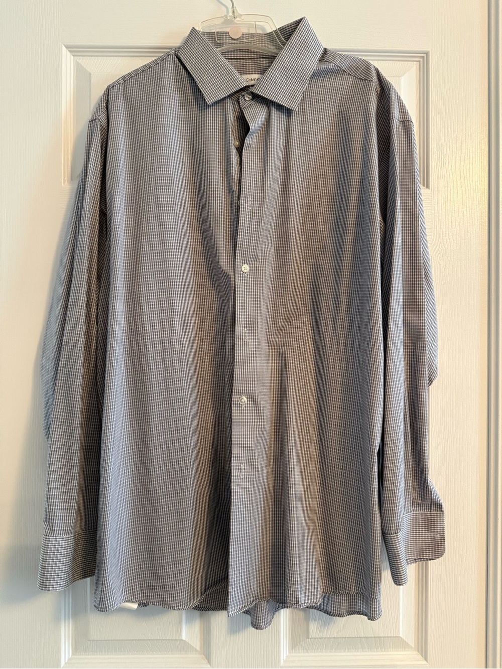 Calvin Klein Men's Gray Micro-Check Dress Shirt
